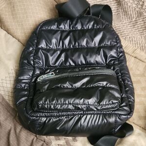 Black Puff Women Backpack
